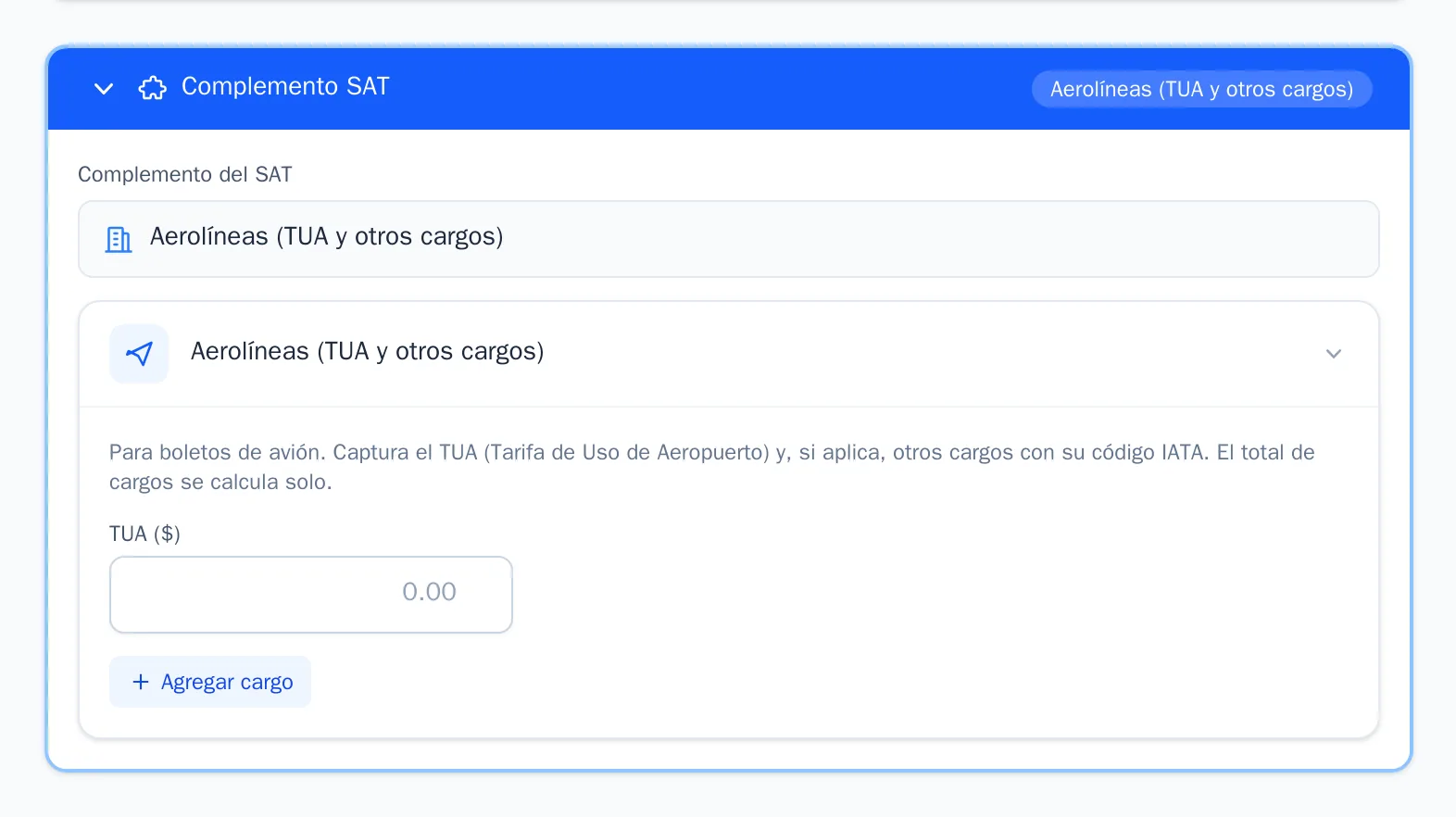 Bloque Aerolíneas en la factura