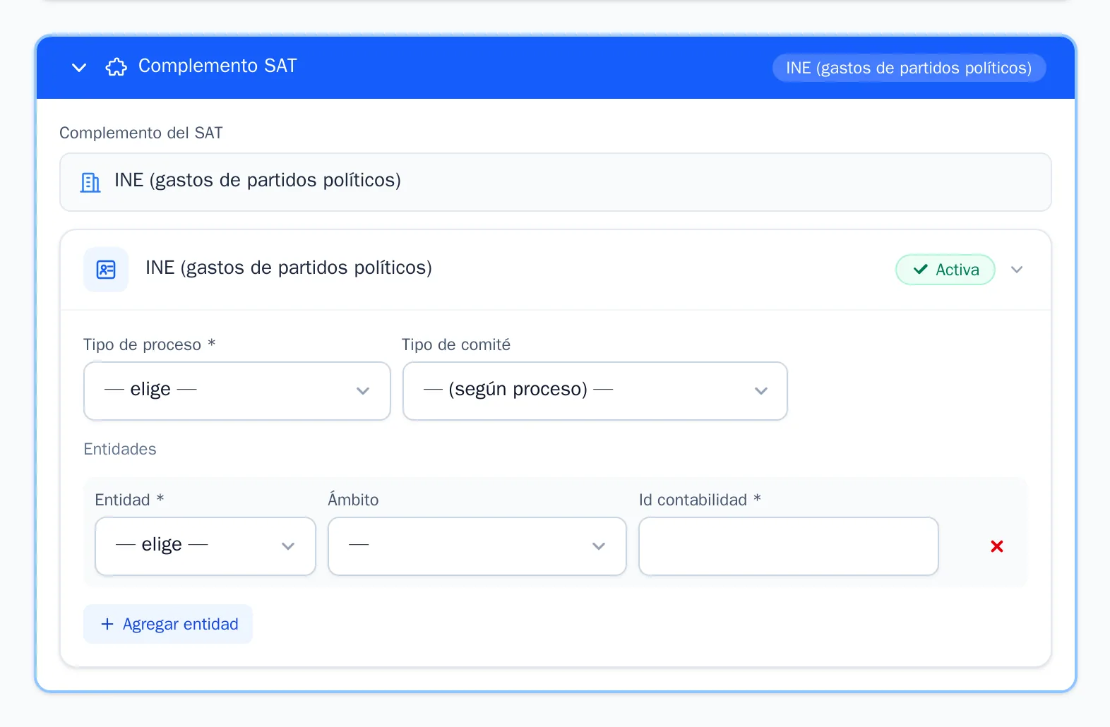 Bloque INE en la factura