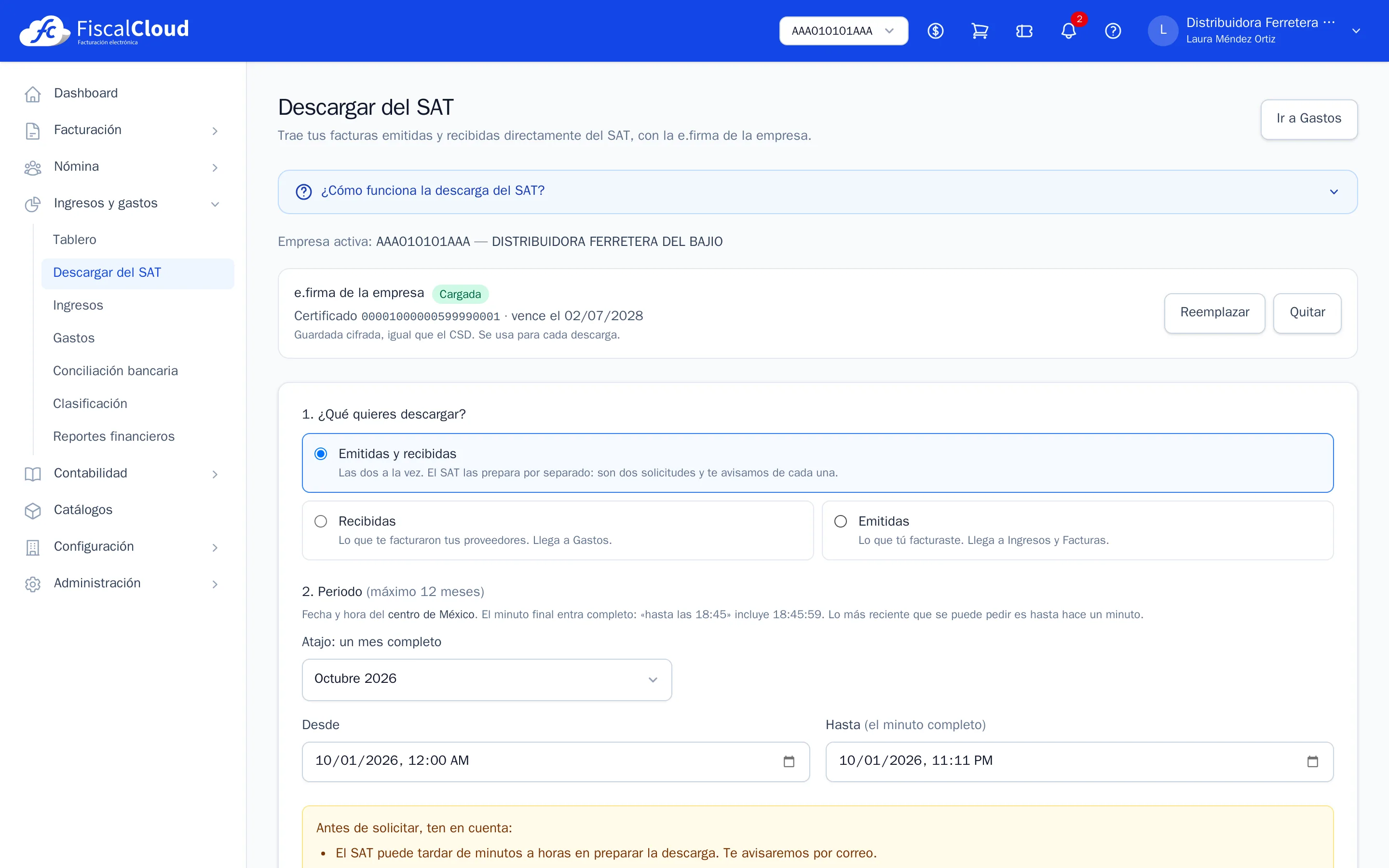 Descargar del SAT