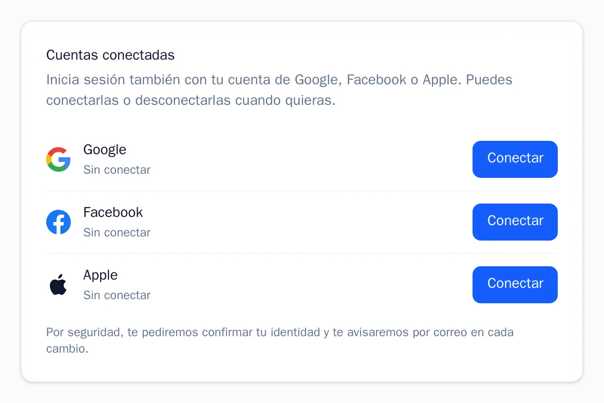 Cuentas conectadas