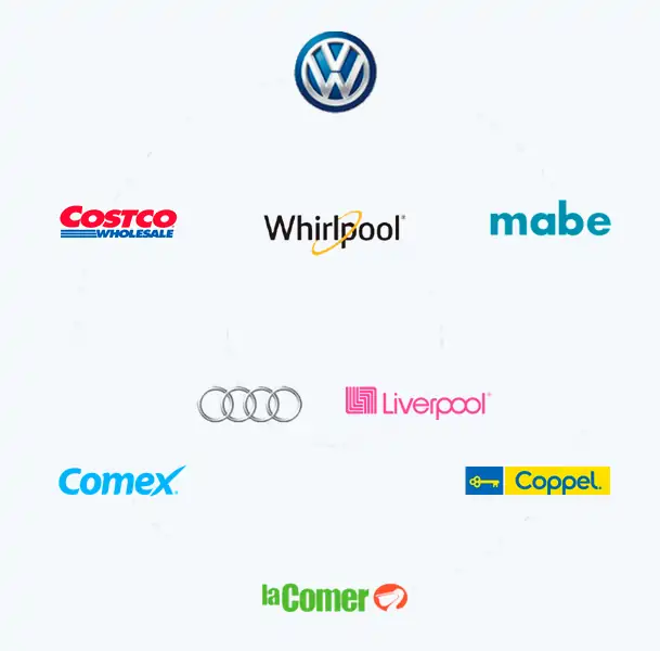 Marcas que solicitan addenda: Soriana, Volkswagen, Audi, Comex, Bosch, Coppel, Liverpool y más
